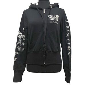 Vintage Y2K Bebe Butterfly Hoodie Sweatshirt S M L McBling Summer Luxury NWT USA